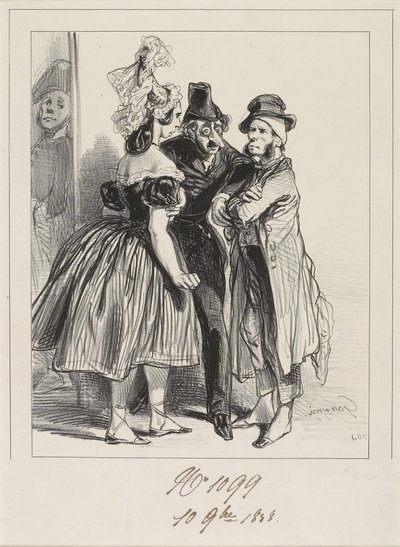 Ich sage Ihnen, dass Ihre Frau meine beleidigt hat, mein Herr!, 1838 von Paul Gavarni